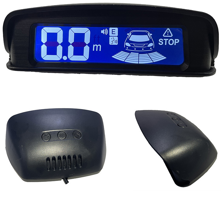 LCD atpakaļgaitas radars ar 4 sensoriem, detekcijas diapazons 0,3–2,5 m, 12V barošana