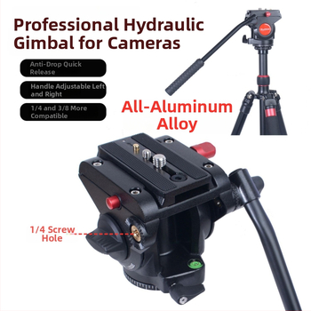 Tret pre kameru s hydraulickým panoramatickým gimbalom a guľovou hlavou, hliníková zliatina, 160 g, univerzálne použitie