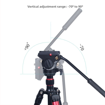 Tret pre kameru s hydraulickým panoramatickým gimbalom a guľovou hlavou, hliníková zliatina, 160 g, univerzálne použitie