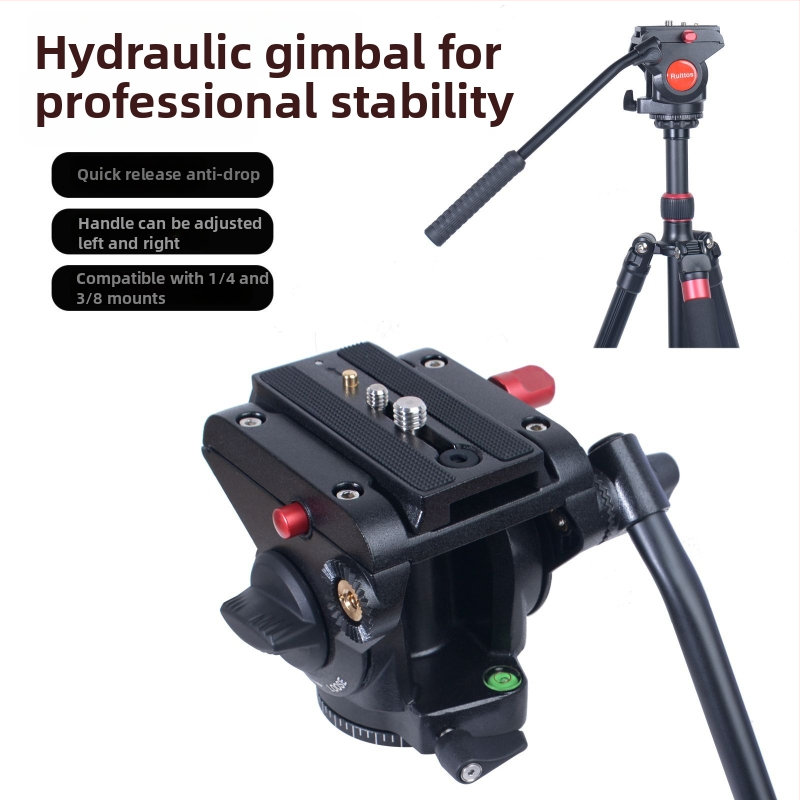 Tret pre kameru s hydraulickým panoramatickým gimbalom a guľovou hlavou, hliníková zliatina, 160 g, univerzálne použitie