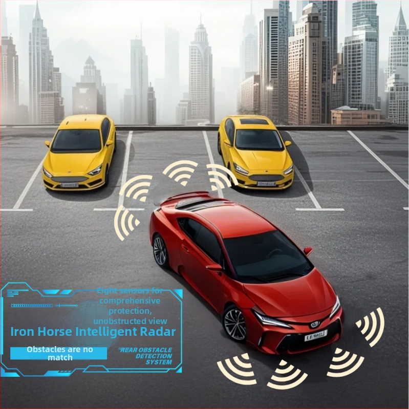 Vizualizēts atpakaļgaitas radars, vd3, 8 zondi, jutības diapazons 0,2–2,5 m, balss signāls, automašīnas displejs