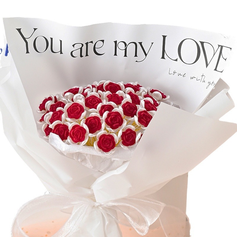 Изкуствен букет рози — DIY комплект, пластмасови цветя, релефна изработка, сорт рози, ръчно изработен букет (подарък за Деня на Свети Валентин)