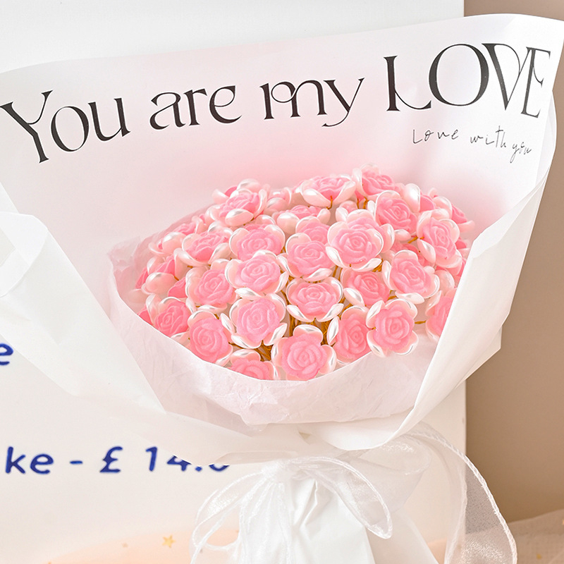 Изкуствен букет рози — DIY комплект, пластмасови цветя, релефна изработка, сорт рози, ръчно изработен букет (подарък за Деня на Свети Валентин)