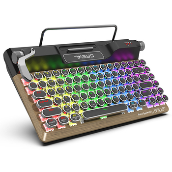 Tastatură mecanică cu conexiune în trei moduri (Bluetooth/receptor 2.4G/USB cablat), iluminare RGB, carcasă din aliaj de aluminiu, până la 87 taste