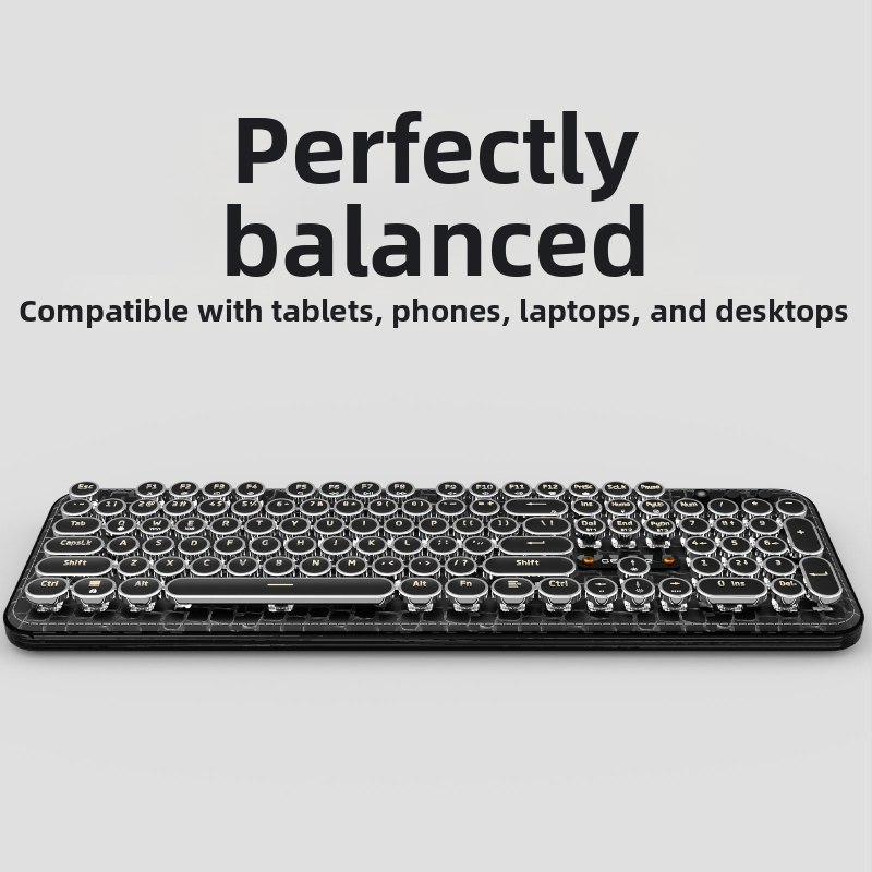 Mechanická klávesnica so zelenou osou, >98 kláves, troj-režimové pripojenie (káblové, bezdrôtové a Bluetooth), jednobarevné podsvietenie