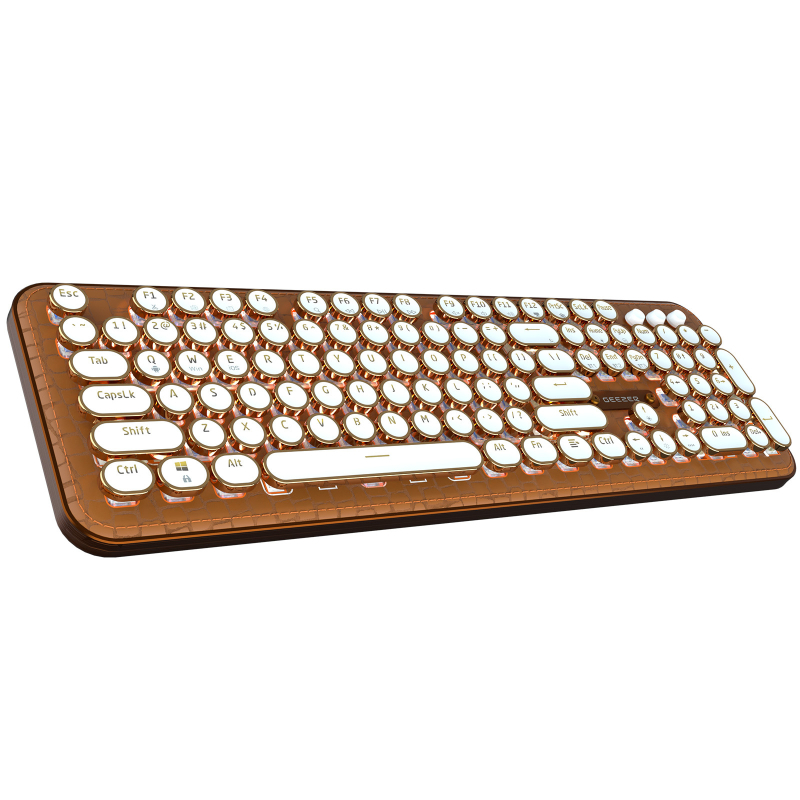 Mechanická klávesnica so zelenou osou, >98 kláves, troj-režimové pripojenie (káblové, bezdrôtové a Bluetooth), jednobarevné podsvietenie