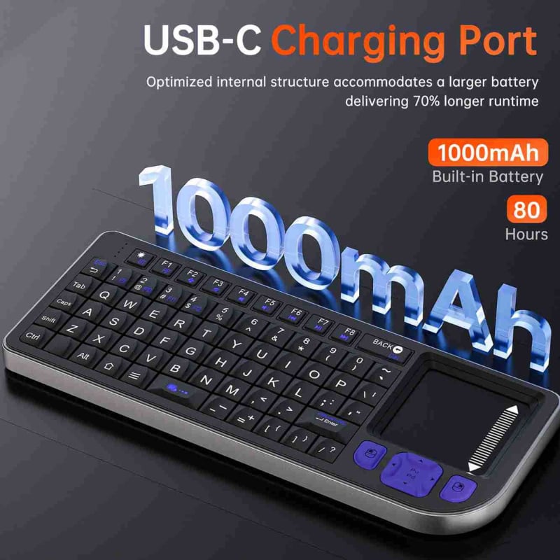 Tastatură Bluetooth, 73 taste, iluminare RGB, wireless, conectare simultană la 2 dispozitive