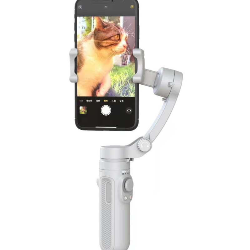 Gimbal pliabil pentru telefonul mobil cu recunoaștere facială și comutator cu un singur buton, rotație verticală/horizontale 330°, limită de rotație 340°, greutate 348 g