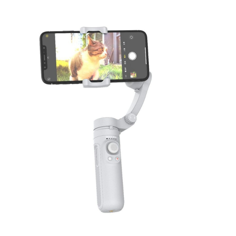 Gimbal pliabil pentru telefonul mobil cu recunoaștere facială și comutator cu un singur buton, rotație verticală/horizontale 330°, limită de rotație 340°, greutate 348 g