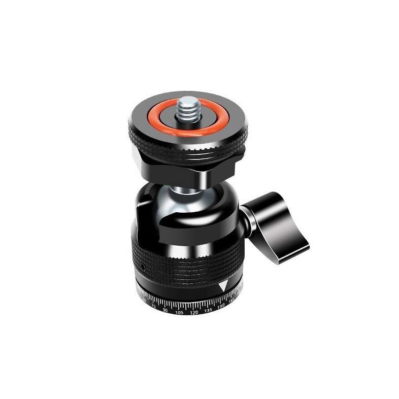 Suport pentru cameră SLR pentru blitz extern și monitor, filet 1/4, aliaj de aluminiu, rotație orizontală 360°, rotație verticală 90°, greutate 300 g