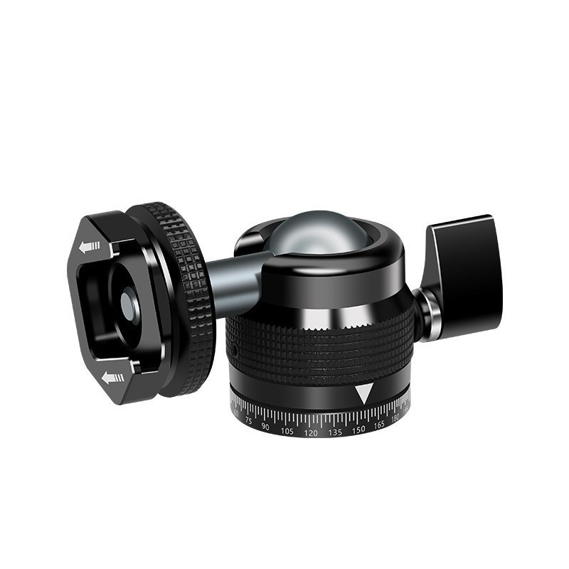 Suport pentru cameră SLR pentru blitz extern și monitor, filet 1/4, aliaj de aluminiu, rotație orizontală 360°, rotație verticală 90°, greutate 300 g