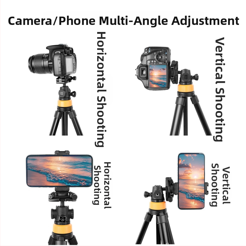 Guľový statív pre mobilné telefóny a kompaktné fotoaparáty – 5 sekcií, hliníkový zliatok + ABS, nosnosť 2 kg, doska rýchleho uvoľnenia