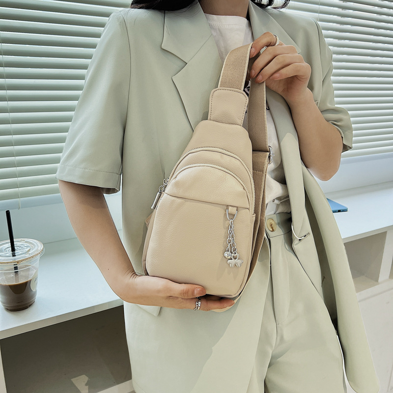 Geantă crossbody cu capacitate mare – stil urban simplu, material PU, fermoar, căptușeală poliester, buzunar ID intern