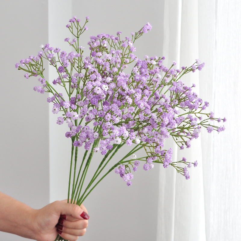 Umjetna gypsophila grana, Starry Sky stil, jedna grana, mekani gel materijal, reljefna površina, ubrizgano oblikovanje