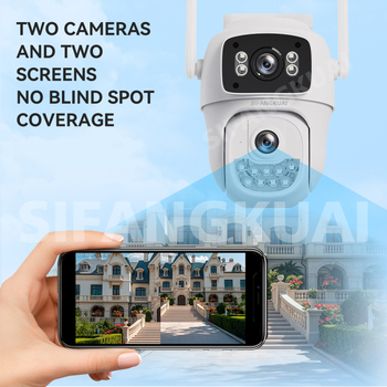 Ασύρματη κάμερα επιτήρησης με διπλό φακό και WiFi, με νυχτερινή όραση (Ελάχιστο φως: 0.00001 lux; SNR > 44 dB; Λειτουργική θερμοκρασία: -20 έως 55 °C; Τροφοδοσία: 5 V)