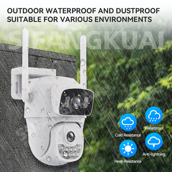 Ασύρματη κάμερα επιτήρησης με διπλό φακό και WiFi, με νυχτερινή όραση (Ελάχιστο φως: 0.00001 lux; SNR > 44 dB; Λειτουργική θερμοκρασία: -20 έως 55 °C; Τροφοδοσία: 5 V)