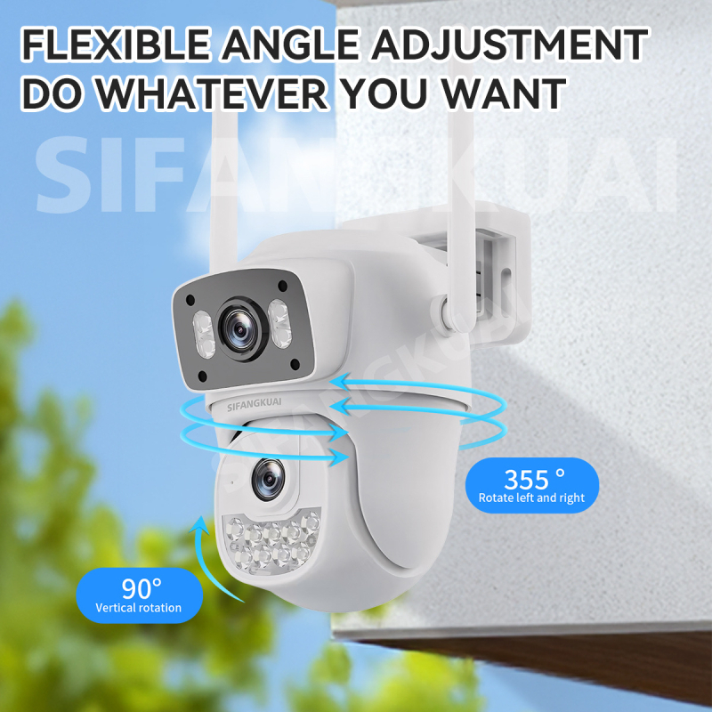 Ασύρματη κάμερα επιτήρησης με διπλό φακό και WiFi, με νυχτερινή όραση (Ελάχιστο φως: 0.00001 lux; SNR > 44 dB; Λειτουργική θερμοκρασία: -20 έως 55 °C; Τροφοδοσία: 5 V)