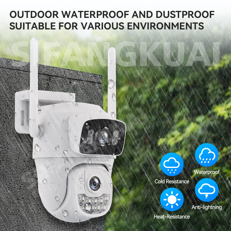 Ασύρματη κάμερα επιτήρησης με διπλό φακό και WiFi, με νυχτερινή όραση (Ελάχιστο φως: 0.00001 lux; SNR > 44 dB; Λειτουργική θερμοκρασία: -20 έως 55 °C; Τροφοδοσία: 5 V)