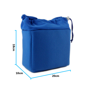 Geantă interioară din catifea pentru aparat DSLR/mirrorless, protecție la șocuri și praf, închidere prin șnur, model X4009