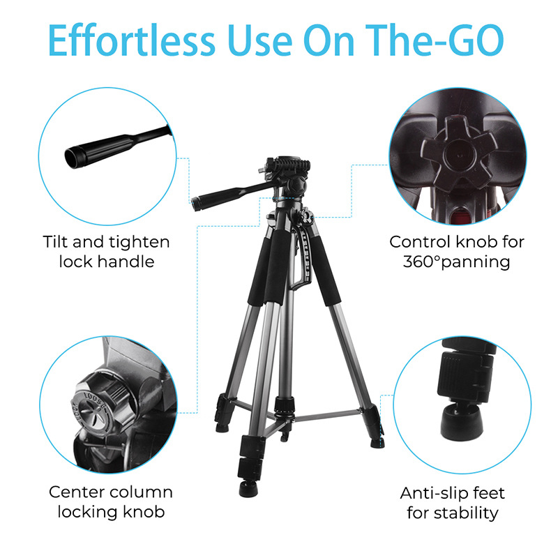 Stativ za mobitel od aluminijskog legura, nosivost 2-5 kg, 3-dijelni, trodimenzionalni gimbal