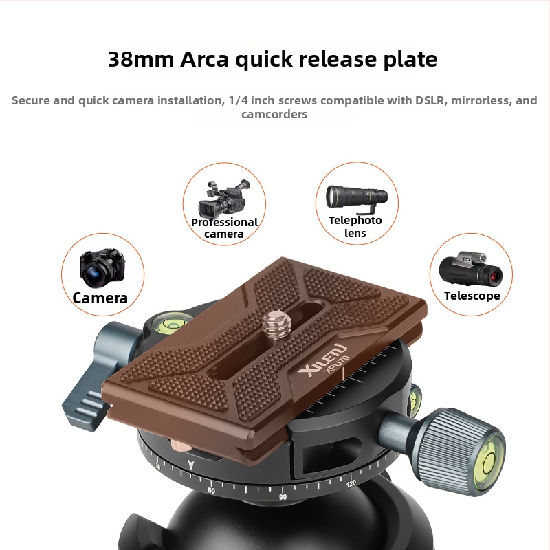 Happy Tour Cap balon amortizat cu centru de greutate redus pentru camere mirrorless/DSLR cu obiectiv tele – Pan-Tilt 360°, aliaj de aluminiu, greutate 700 g