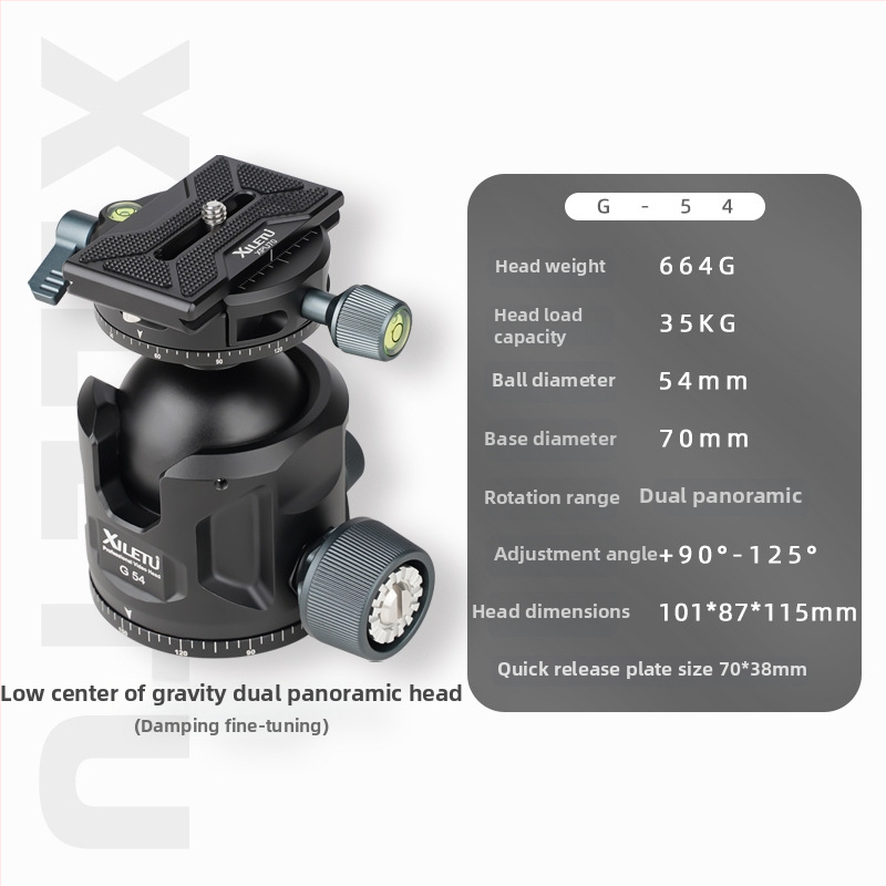 Happy Tour Cap balon amortizat cu centru de greutate redus pentru camere mirrorless/DSLR cu obiectiv tele – Pan-Tilt 360°, aliaj de aluminiu, greutate 700 g