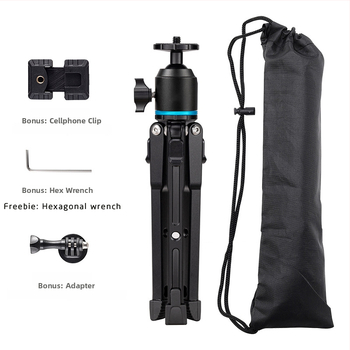 Bei zhen Atmt-02 Mini Trepied cu Ball Head, Aliaj de aluminiu, Sarcină 2-5 kg, 1 Secțiune