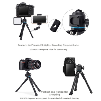 Bei zhen Atmt-02 Mini Trepied cu Ball Head, Aliaj de aluminiu, Sarcină 2-5 kg, 1 Secțiune