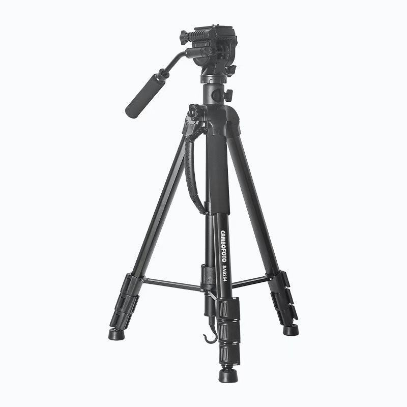 TP50HZ Trepied pentru camere cu amortizare hidraulică, cap pan-tilt 3D, portabil pentru exterior; compatibil cu Sony/Canon fără oglindă; aliaj de aluminiu; 4 secțiuni; sarcină 2–5 kg; placă cu eliberare rapidă.