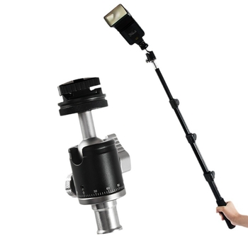 Trepied mini sferic pentru cameră cu suport pentru telefon și microfon pentru streaming live – rotire orizontală 360°, înclinare verticală 90°, greutate 0,1 kg, compatibil universal, material K-19