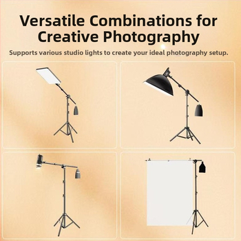 Brat transversal telescopic pentru studio foto, în două secțiuni, diametru 22–25 mm, sarcină 2 kg, din fier