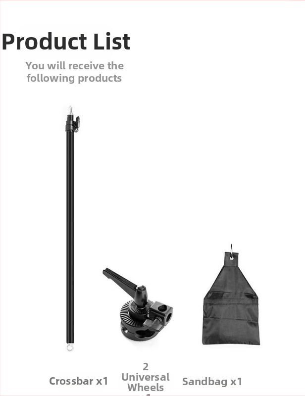 Brat transversal telescopic pentru studio foto, în două secțiuni, diametru 22–25 mm, sarcină 2 kg, din fier