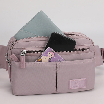 Najlon torbica za pojas za tri načina upotrebe, za žene, za vožnju biciklom i planinarenje, crossbody s zatvaračem, džep za telefon, poliesterska podstava