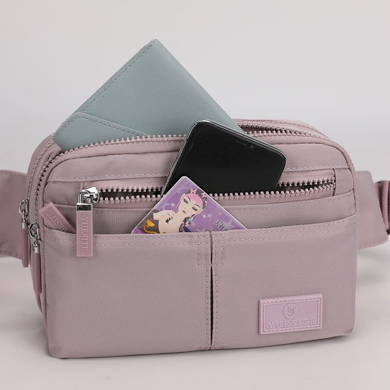 Najlon torbica za pojas za tri načina upotrebe, za žene, za vožnju biciklom i planinarenje, crossbody s zatvaračem, džep za telefon, poliesterska podstava