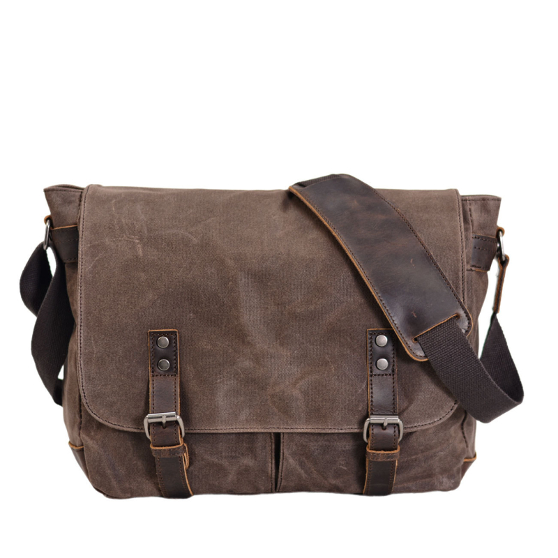 Muchuan DSLR torba od platna s uljem i voskom, vodootporna, preko ramena, za muškarce, gradski stil