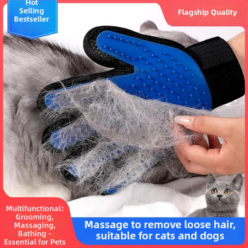 Dzīvnieku kopšanas cimdiņš kaķiem un suņiem, noņem atdalīto kažoku, piemērots dušai