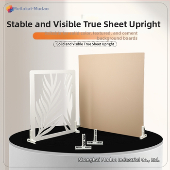 Mudao Plastikinė kampinė vertikali T formos sagtelė fotografijos fono plokštei, priedas su reguliuojama laikiklio baze, suderinama 4,6–6 mm