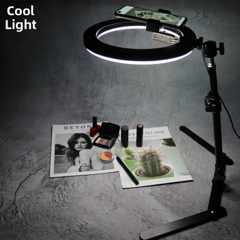 Stolová držiak na smartphone pre live stream a horú fotografovanie šperkov, kovová konštrukcia, nosnosť 1 kg, výška 28–45 cm, priemer rúry 16–19 mm, 2 sekcie