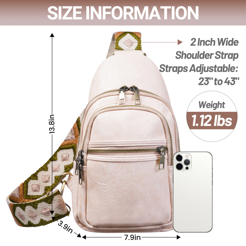 Crossbody PU torba, najlonska podstava, zatvaranje na zip, unutarnji džep sa zipom