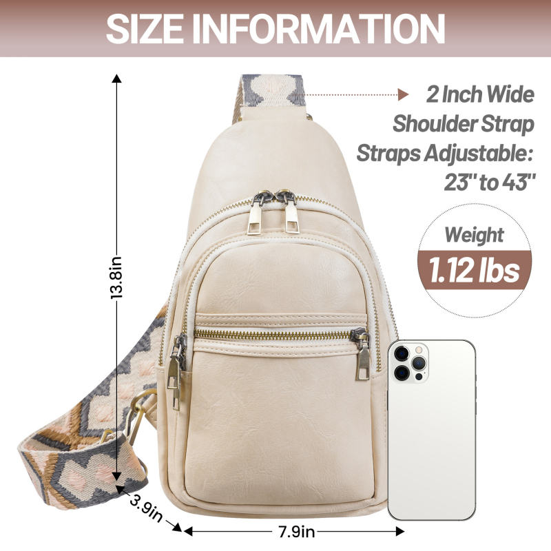 Crossbody PU torba, najlonska podstava, zatvaranje na zip, unutarnji džep sa zipom