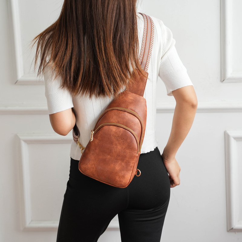 Ženska PU crossbody torbica, mekana, zatvarač, poliester podstava, unutarnji ID džep