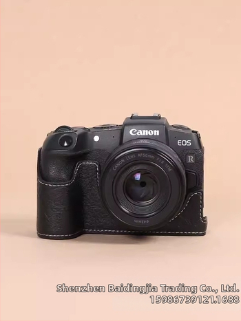 Taška na bezzrkadlovku z PU kože, štýl clutch, odolná voči opotrebeniu a nárazom, pre Canon R8/RP