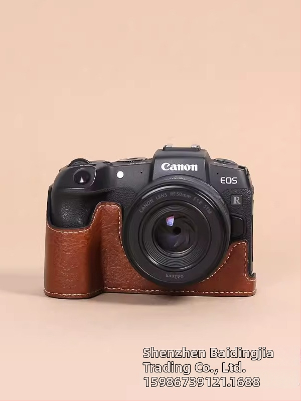 Taška na bezzrkadlovku z PU kože, štýl clutch, odolná voči opotrebeniu a nárazom, pre Canon R8/RP