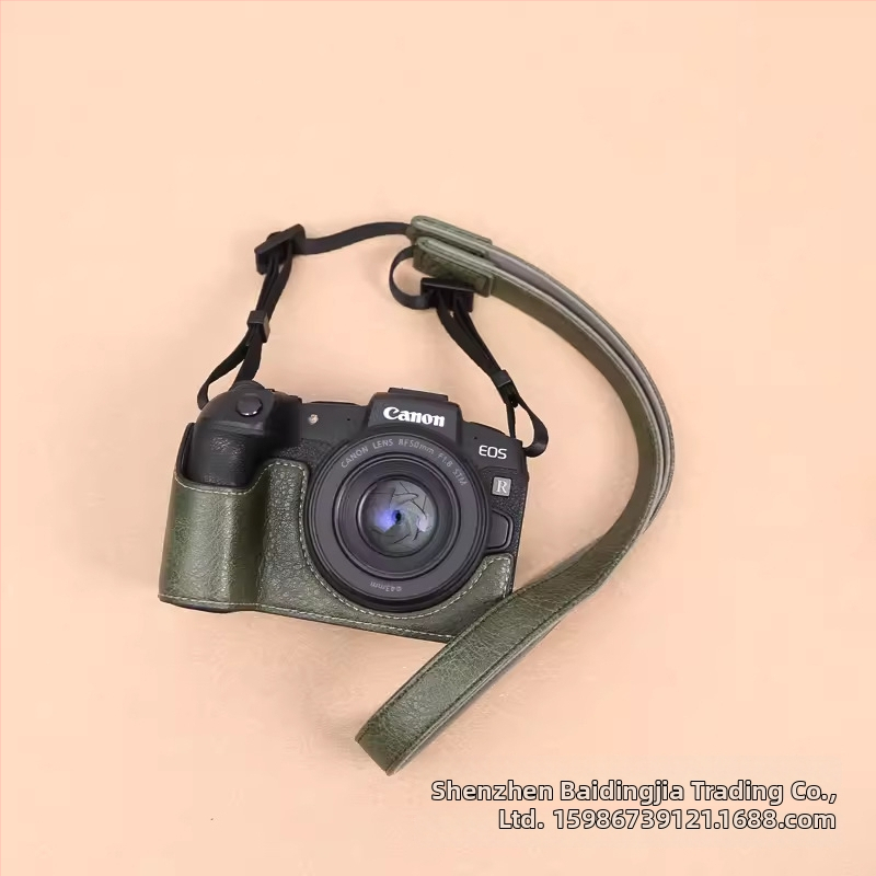 Taška na bezzrkadlovku z PU kože, štýl clutch, odolná voči opotrebeniu a nárazom, pre Canon R8/RP