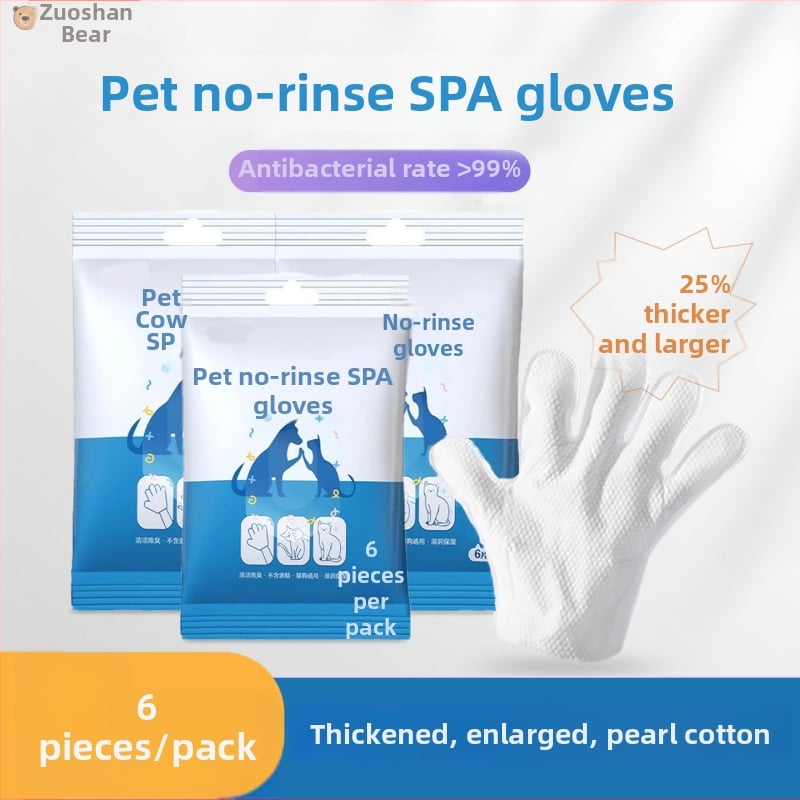 Kit de curățare pentru pisici: mănuși de unică folosință și șervețele umede deodorante — producție autohtonă, fără marcă