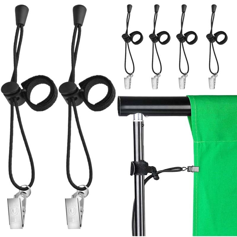 Šoninis klipsas foniniam audiniui – daugiafunkcinis reguliuojamas virvės klipas, medžiaga Spandex ir nerūdijantis plienas, produktų fotografavimui