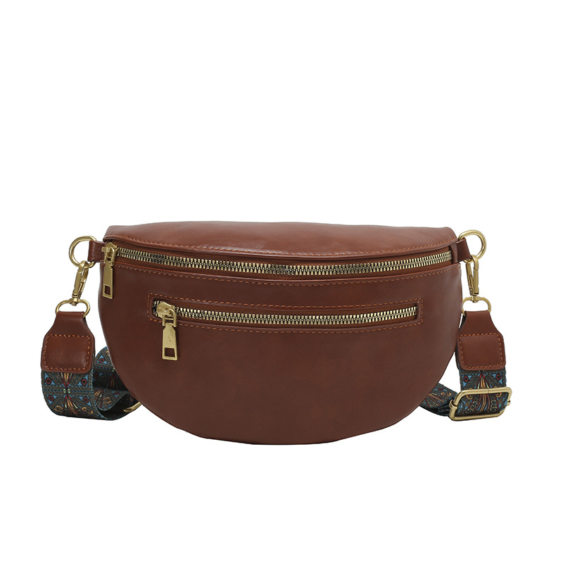 Geantă de talie din PU pentru naveta de afaceri, toamnă 2025, cu fermoar, căptușeală poliester, buzunar interior laminat