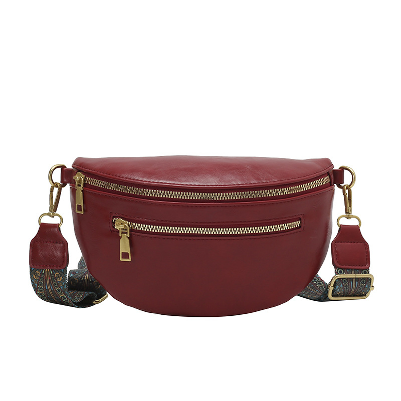 Geantă de talie din PU pentru naveta de afaceri, toamnă 2025, cu fermoar, căptușeală poliester, buzunar interior laminat