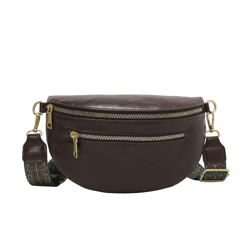 Geantă de talie din PU pentru naveta de afaceri, toamnă 2025, cu fermoar, căptușeală poliester, buzunar interior laminat