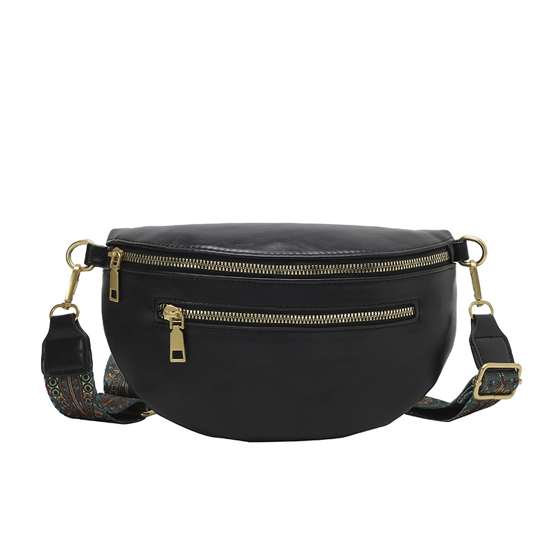 Geantă de talie din PU pentru naveta de afaceri, toamnă 2025, cu fermoar, căptușeală poliester, buzunar interior laminat